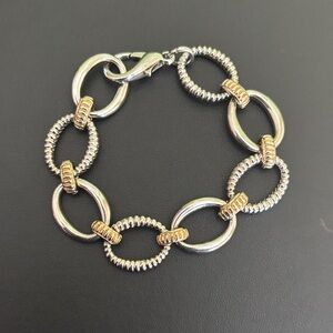 Elegant Two-Tone Link Bracelet